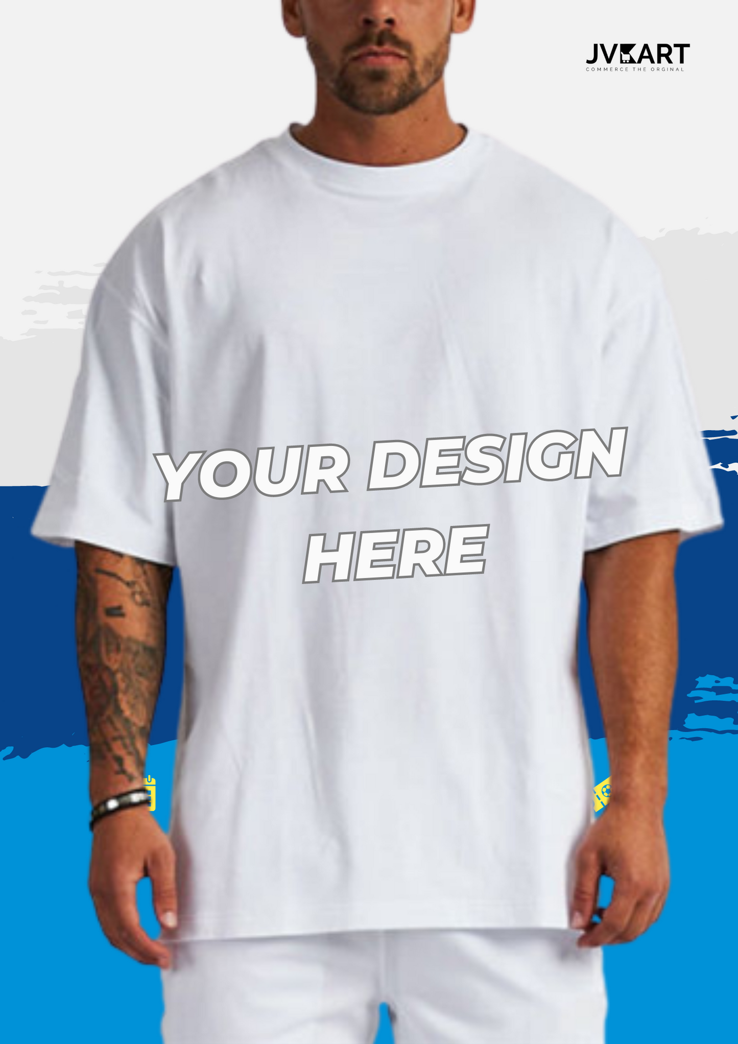 Jvkart Men's Customizable Oversized T-Shirt