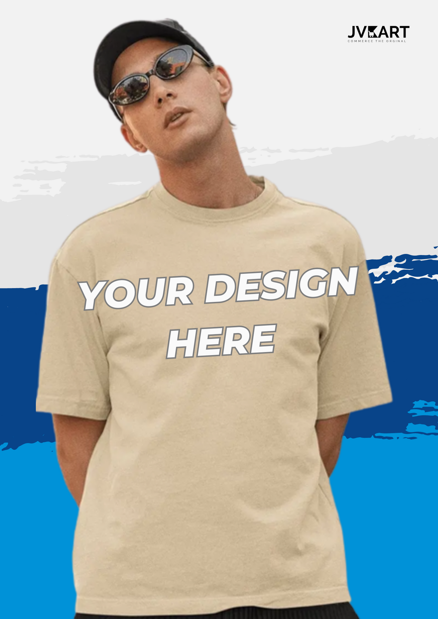 Jvkart Men's Customizable Oversized T-Shirt