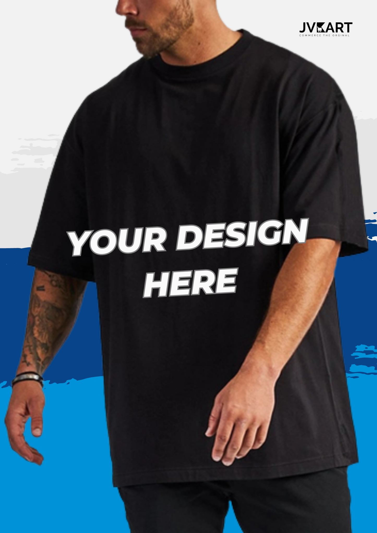 Jvkart Men's Customizable Oversized T-Shirt
