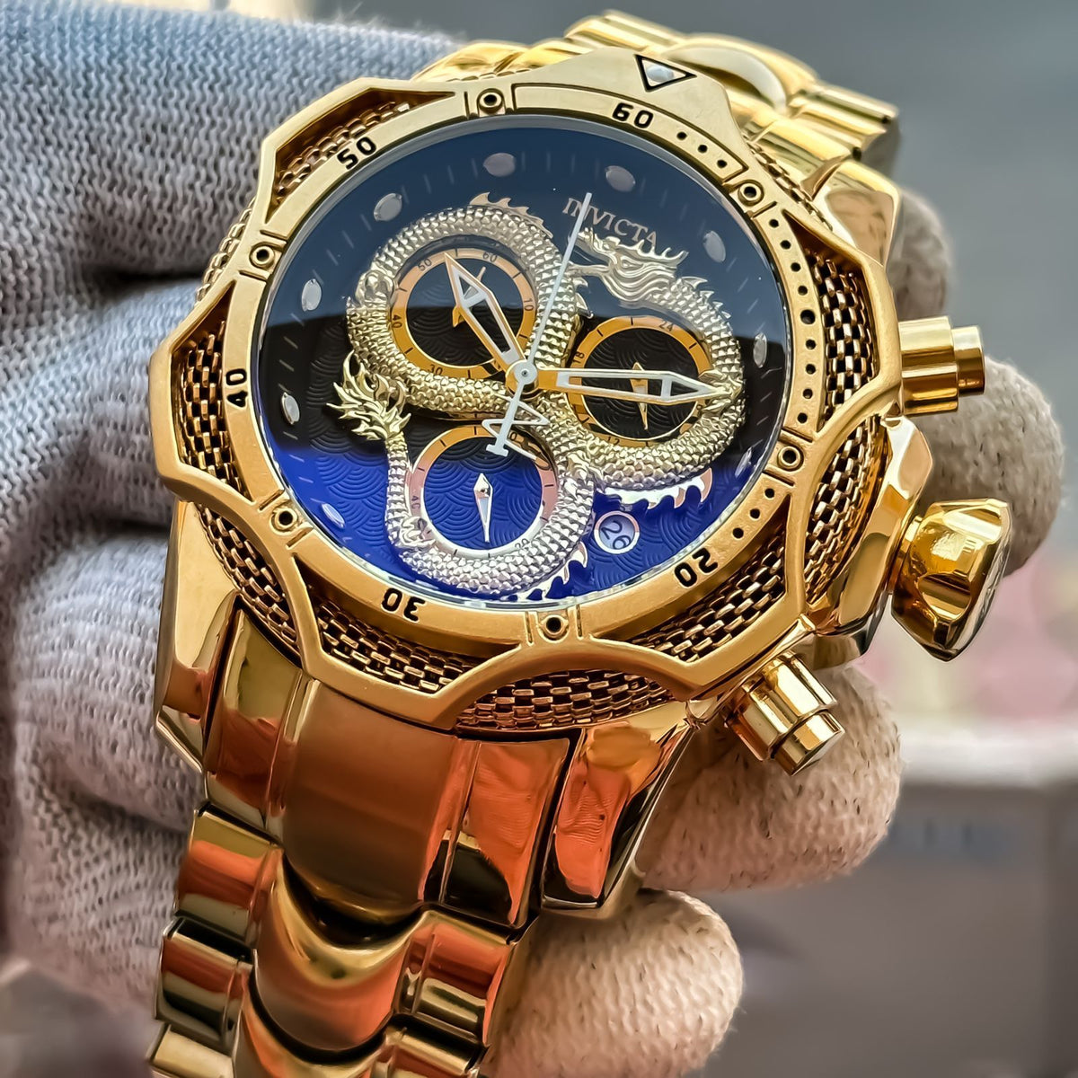 Invicta dragon clearance watch gold