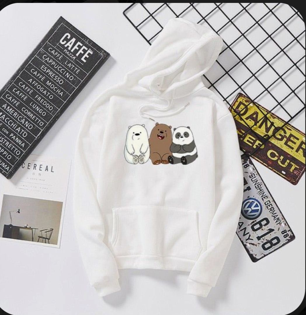 Cartoon hoodie Fabric- semi wollen