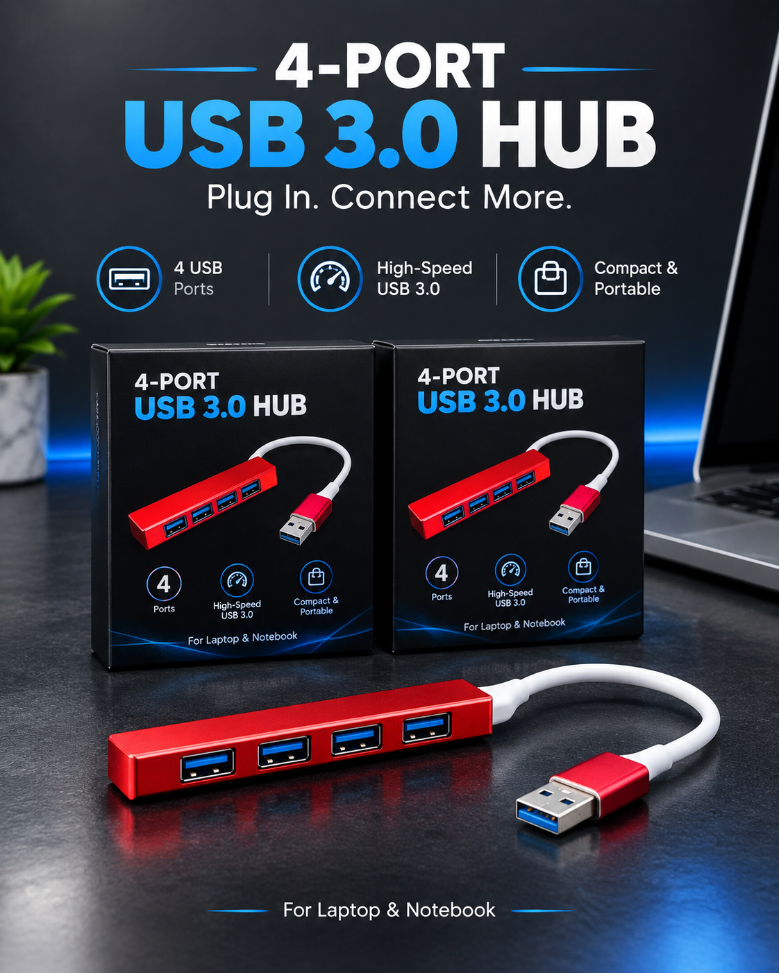 4-Port USB 3.0 Hub
