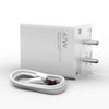MI 67W SonicCharge 3.0 Charger Combo with Qualcomm Quick Charge 3.0, Superfast 6A Type C Cable (White)