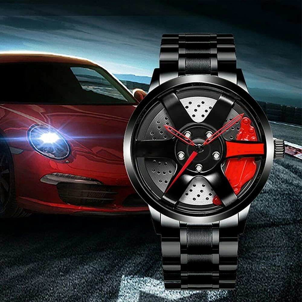 Spinning Gyro Watch Car Wheel Watch Tencel