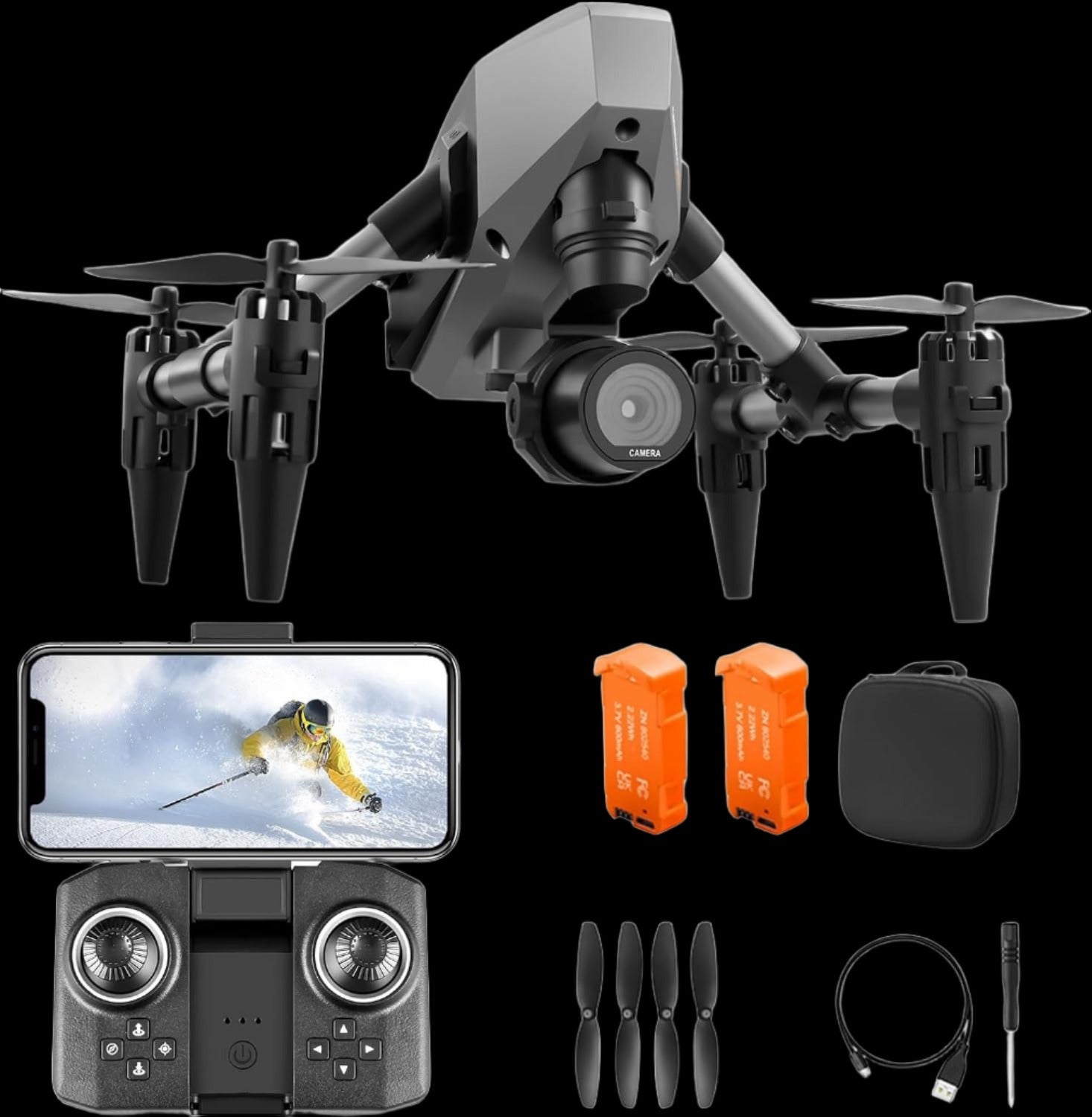 XD1 Remote Control Drone with 4k HD-Compatible Dual Camera WiFi Enabled