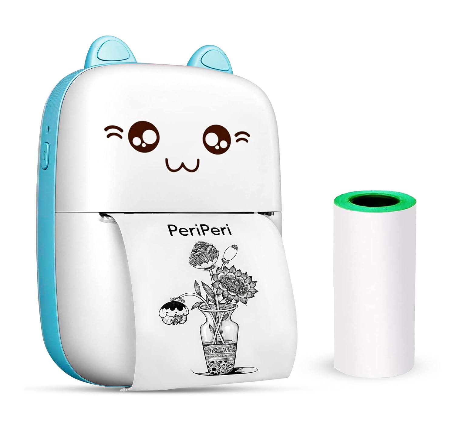 Mini Thermal Printer (2Year Warranty) Inkless Bluetooth Pocket Printer for Prints Picture List Memo Receipt Tags Barcode Labels Compatible with iOS, Android (Blue)