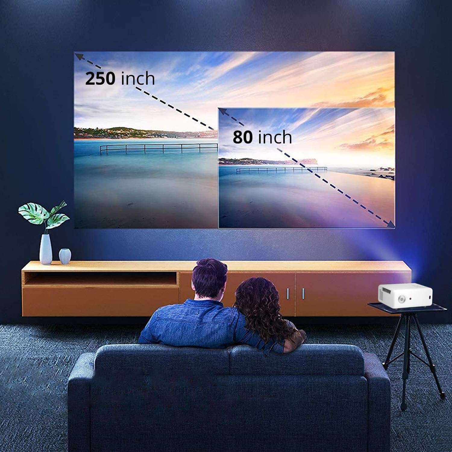 1080P Full HD Projector with 4K Support, True 420 ANSI on Screen Brightness (Best in Segment), 250" Screen | 5 Watt HiFi Speaker | Slide Lens Door