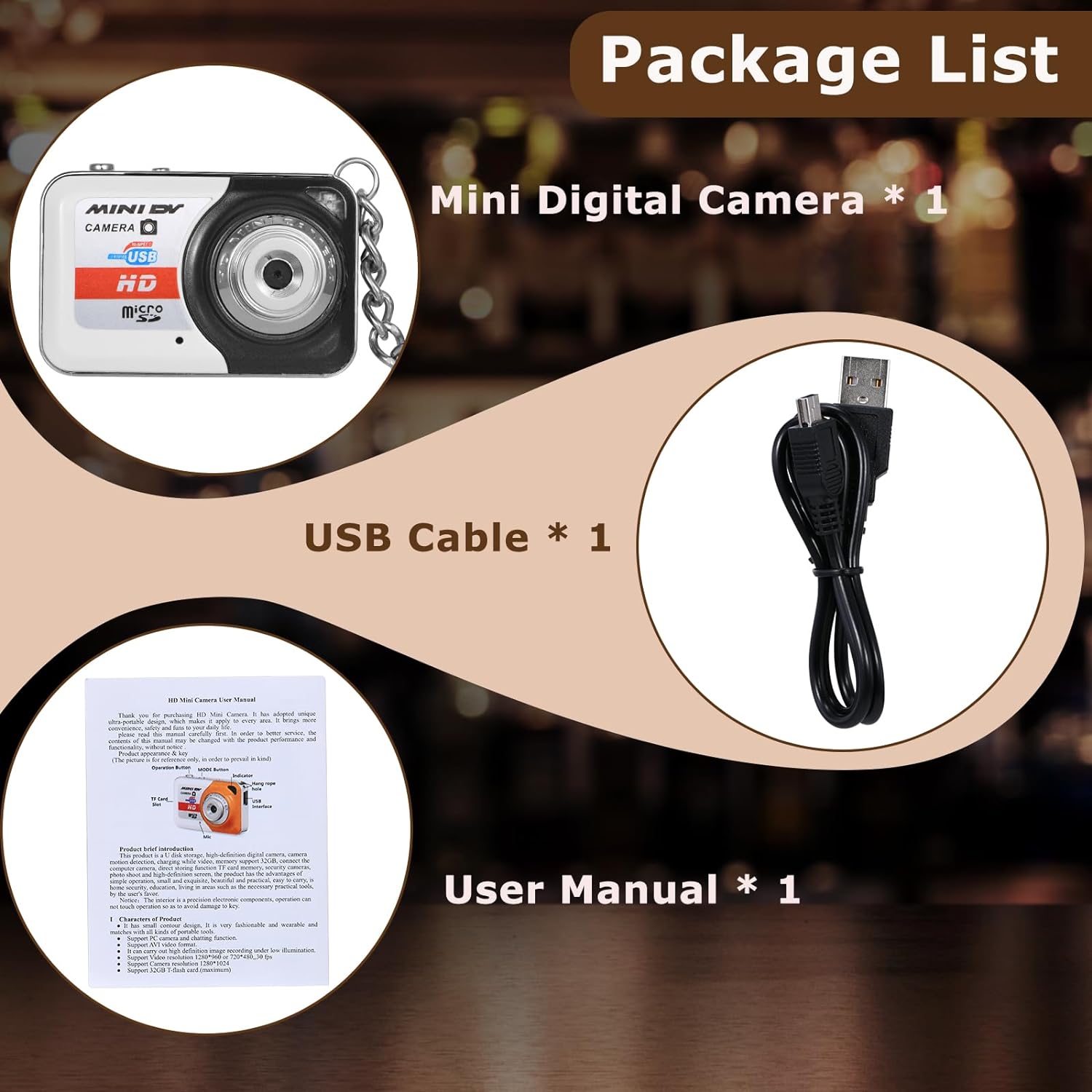 X6 Portable Ultra Mini HD High Density Digital Camera 32GB TF Card