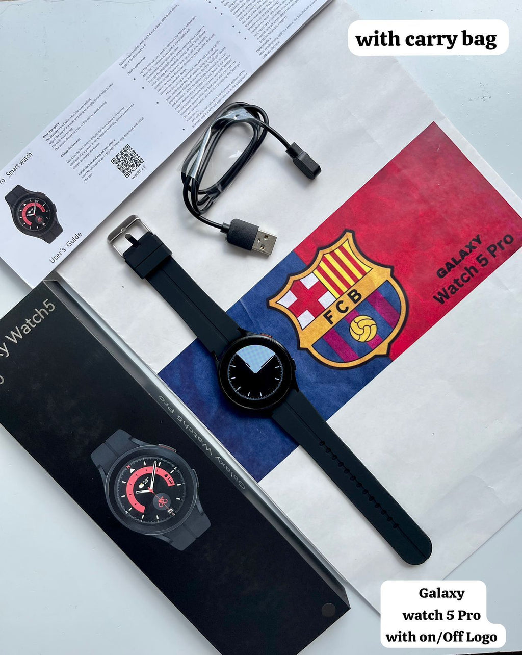 Samsung galaxy watch Active 5 logo smartwatch with FCB limited edition ✅❤️❤️