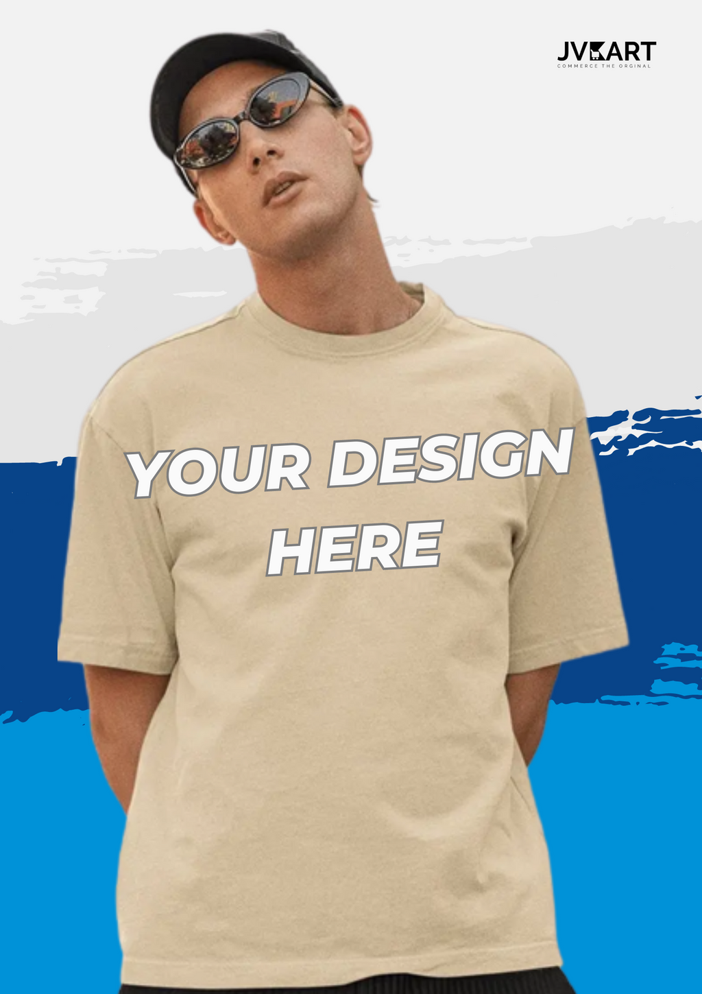 Jvkart Men's Customizable Oversized T-Shirt
