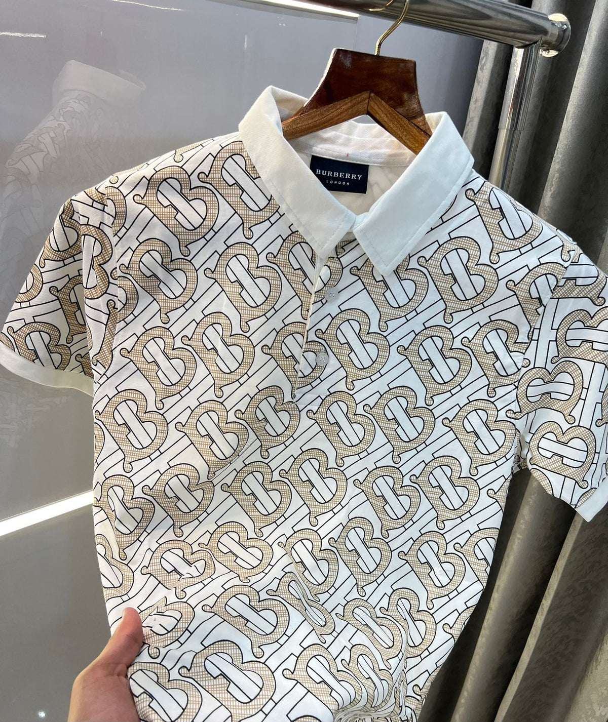 BURBERY MONOGRAM PRINT IMPORTED POLO T-SHIRTS