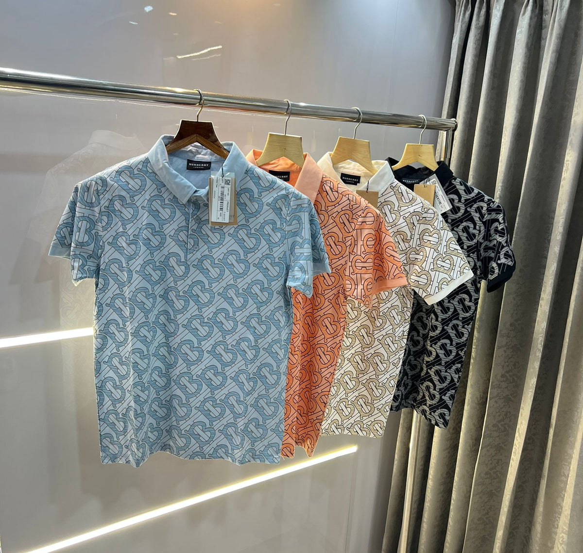 BURBERY MONOGRAM PRINT IMPORTED POLO T-SHIRTS