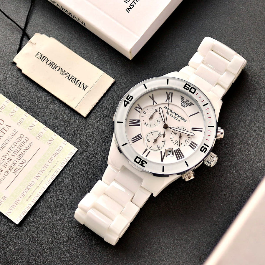 Emporio armani watch outlet ceramica white