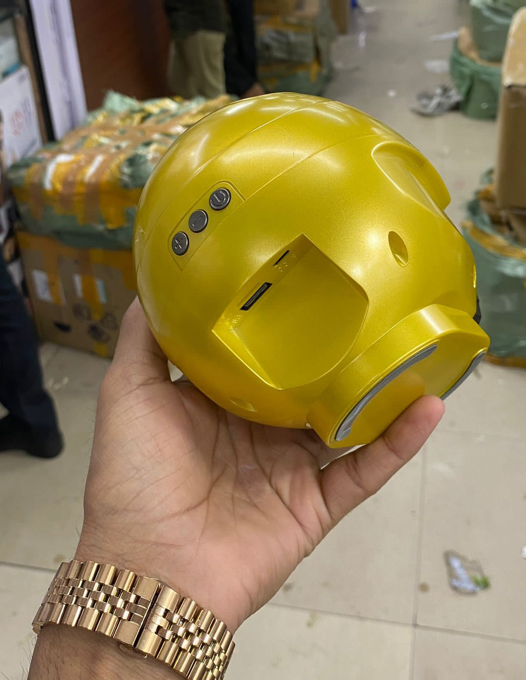 Transformer Wireless Bluetooth Speaker with Charging USB Cable (Yellow)