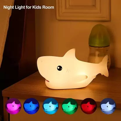 Cute Shark Table Lamp Night Lamp  (14 cm, Multicolor)