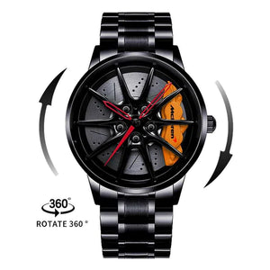 Spinning Gyro Watch Car Wheel Watch Tencel