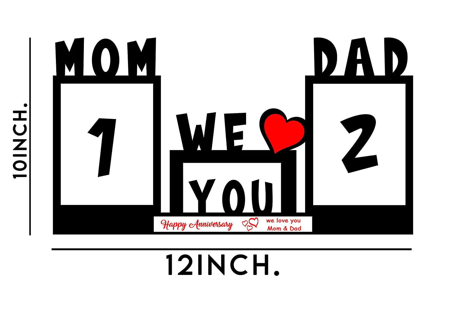 Personalized MOM & DAD design Collage Wooden Photo Frame