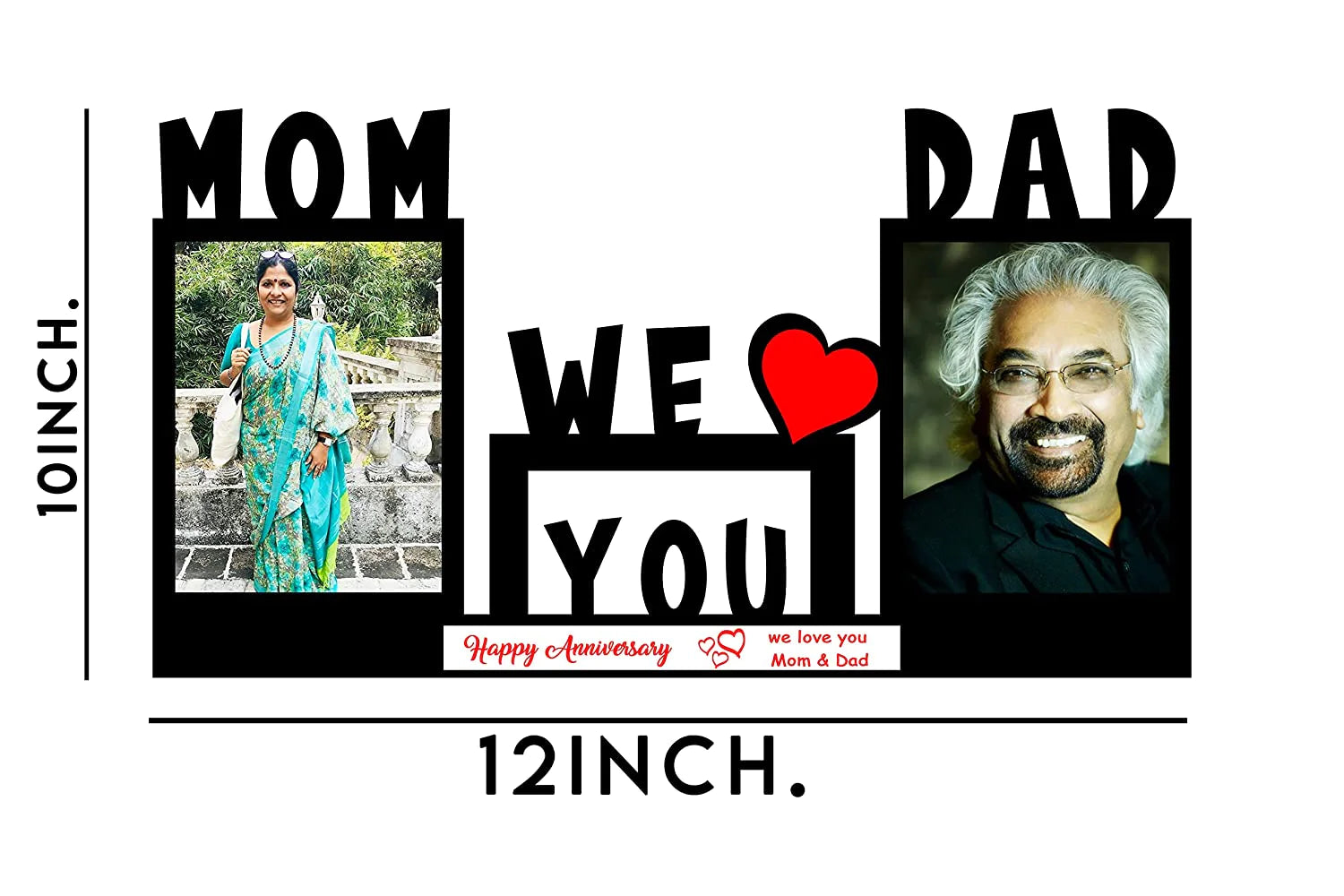 Personalized MOM & DAD design Collage Wooden Photo Frame
