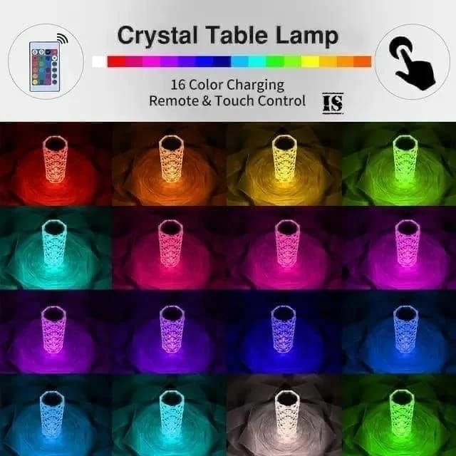 Rechargeable Crystal Diamond Table Lamp