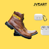 HIGH ANKLE LEATHER SHOES WITH AIRPOD FREE