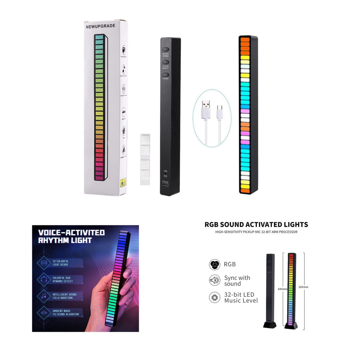 Smart Color RGB Light Voice Activated Rhythm Light Bar