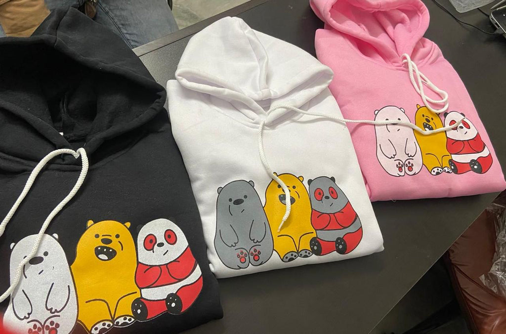 Cartoon hoodie Fabric- semi wollen