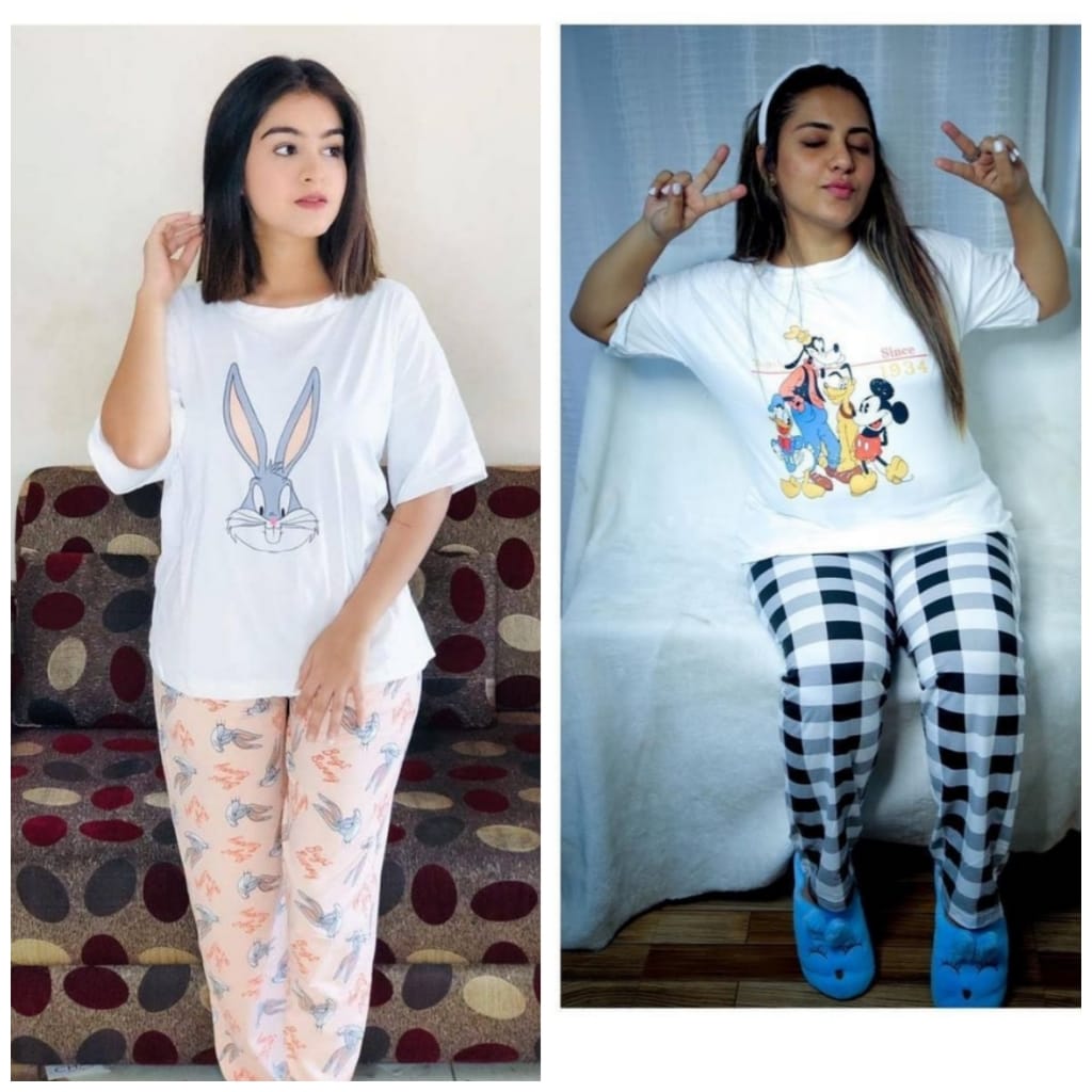 Malai Cotton Printed NightSuit