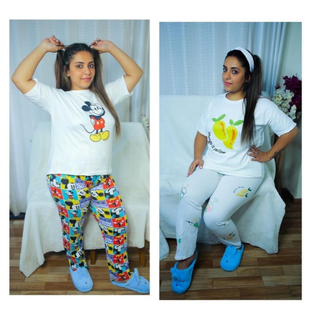 Malai Cotton Printed NightSuit