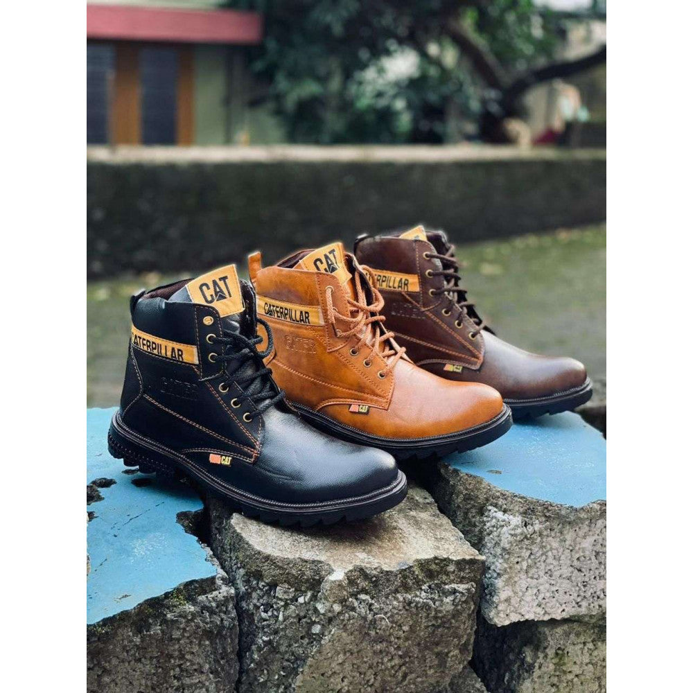 HIGH ANKLE LEATHER SHOES WITH AIRPOD FREE