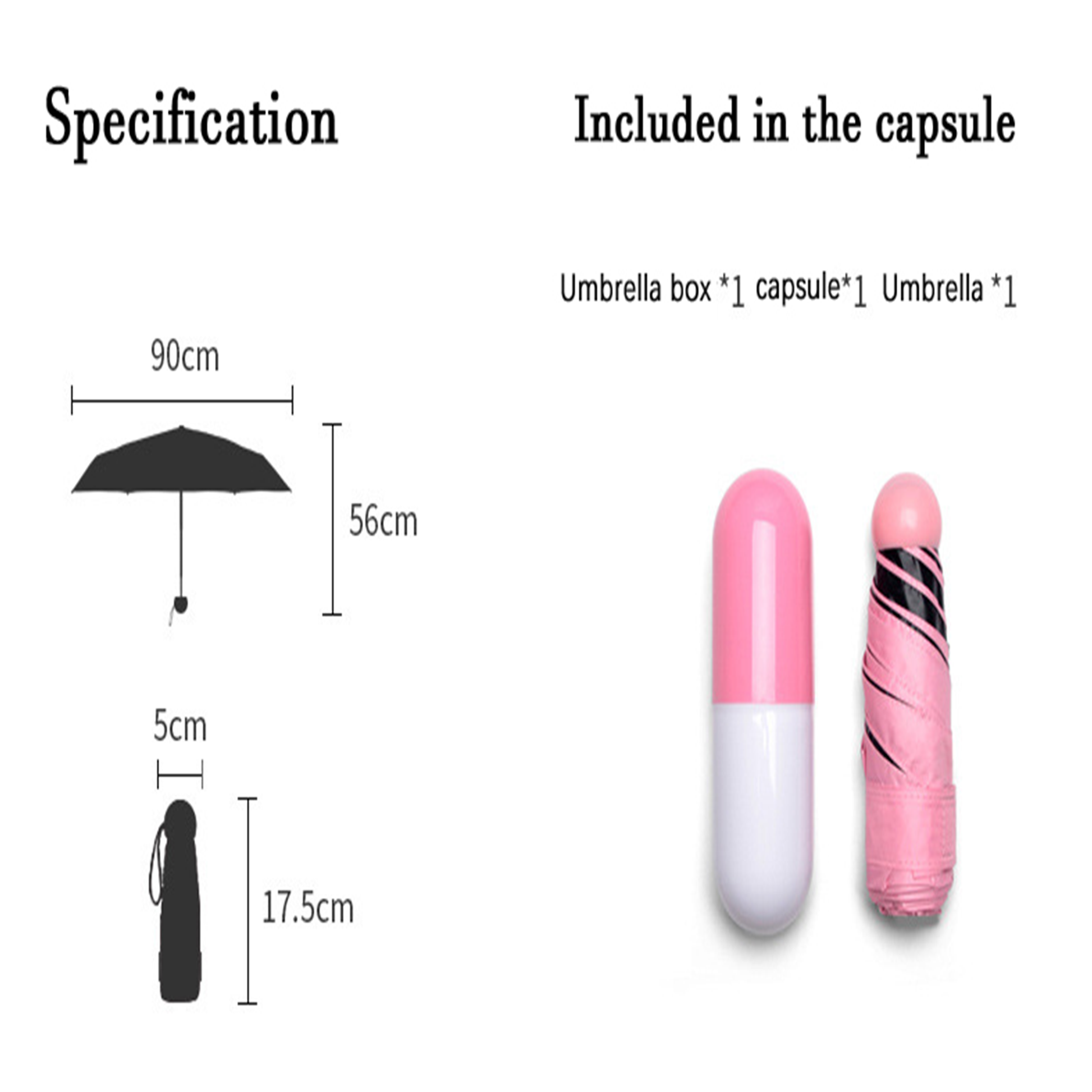 Brand Brit - 3 Layer UV protection Nano Compact Pocket Umbrella with Capsule Case